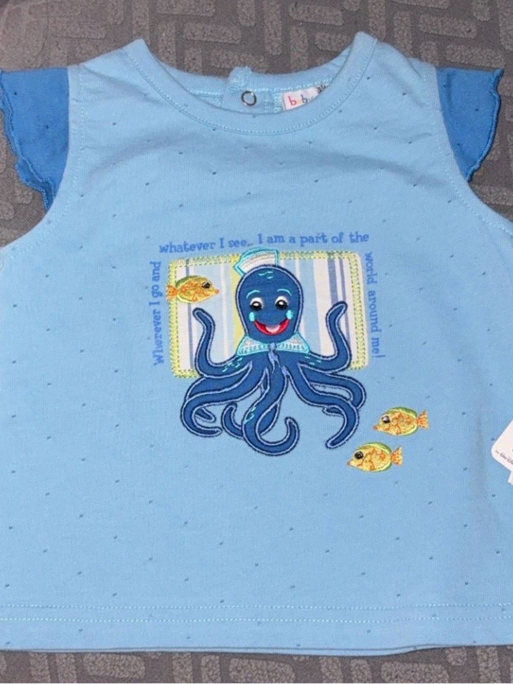 Light Blue Octopus Short Sleeve Tee - b.b. Kids
